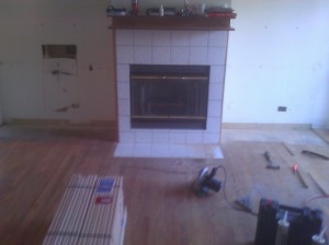 Fix missing floor under a cabinet in Chicago