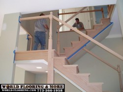 Before after stair stairs staircase construct repair 773-366-1958 World Flooring & More (3)