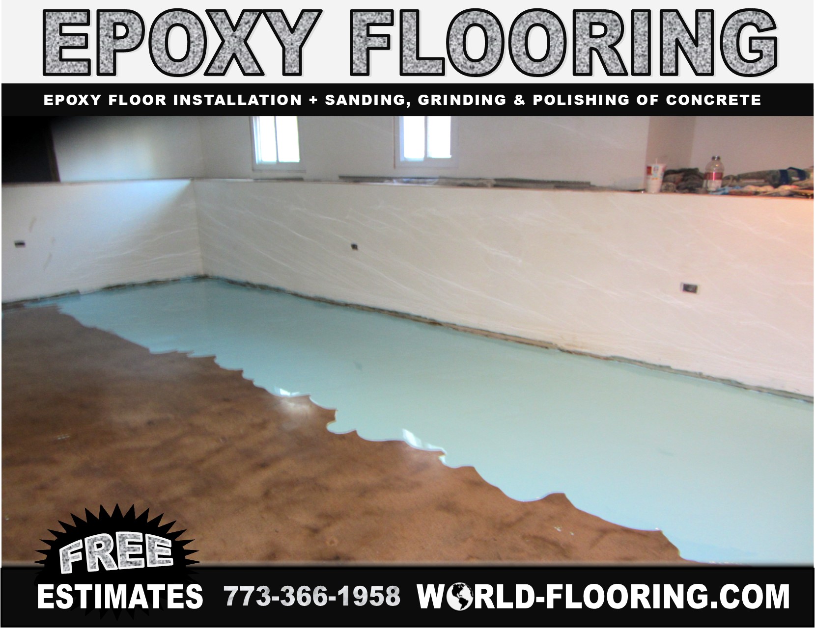 Epoxy Floor Installation Sanding Grinding Polishing Of
