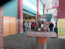 Beaver costume mascot at Navy Pier Chicago