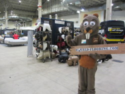 Beaver mascot at the Ideal Home Show Chicago