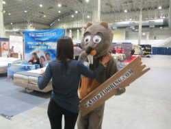 dancing beaver mascot 
