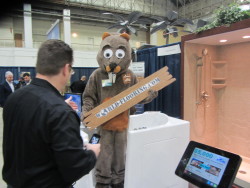 beaver mascot having fun